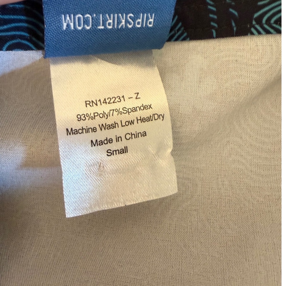 RipSkirt Hawaii Women Small Navy Turquoise Tropical Hibiscus Wrap Skirt RN142231 - Picture 6 of 9